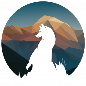 Mount Everweb Logo, Mount Everest mit weissem Wolf, Mount Evererst with withe wolf